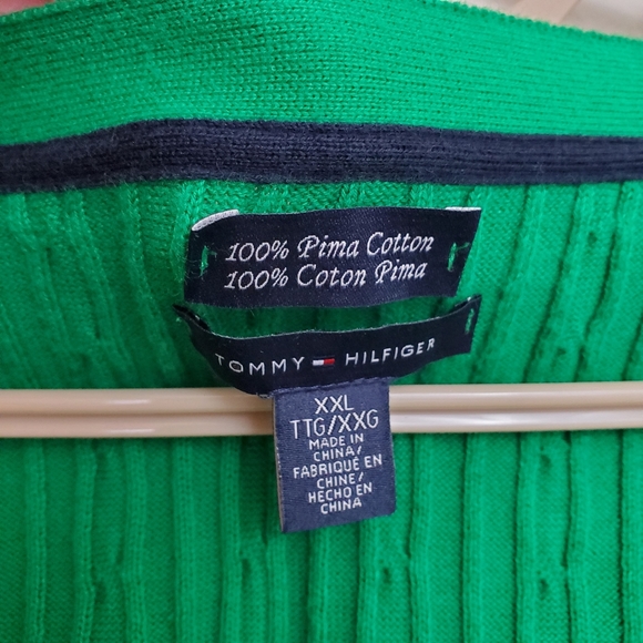 Tommy Hilfiger Pima Cotton cable knit style cardigan button front H - Picture 3 of 10